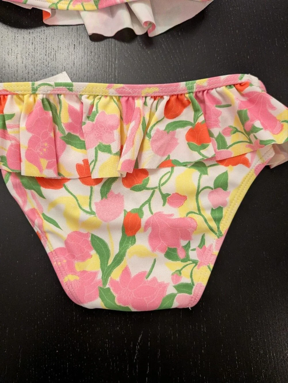 Janie and Jack Pink Multi Floral Ruffle Two-Piece Swim Set